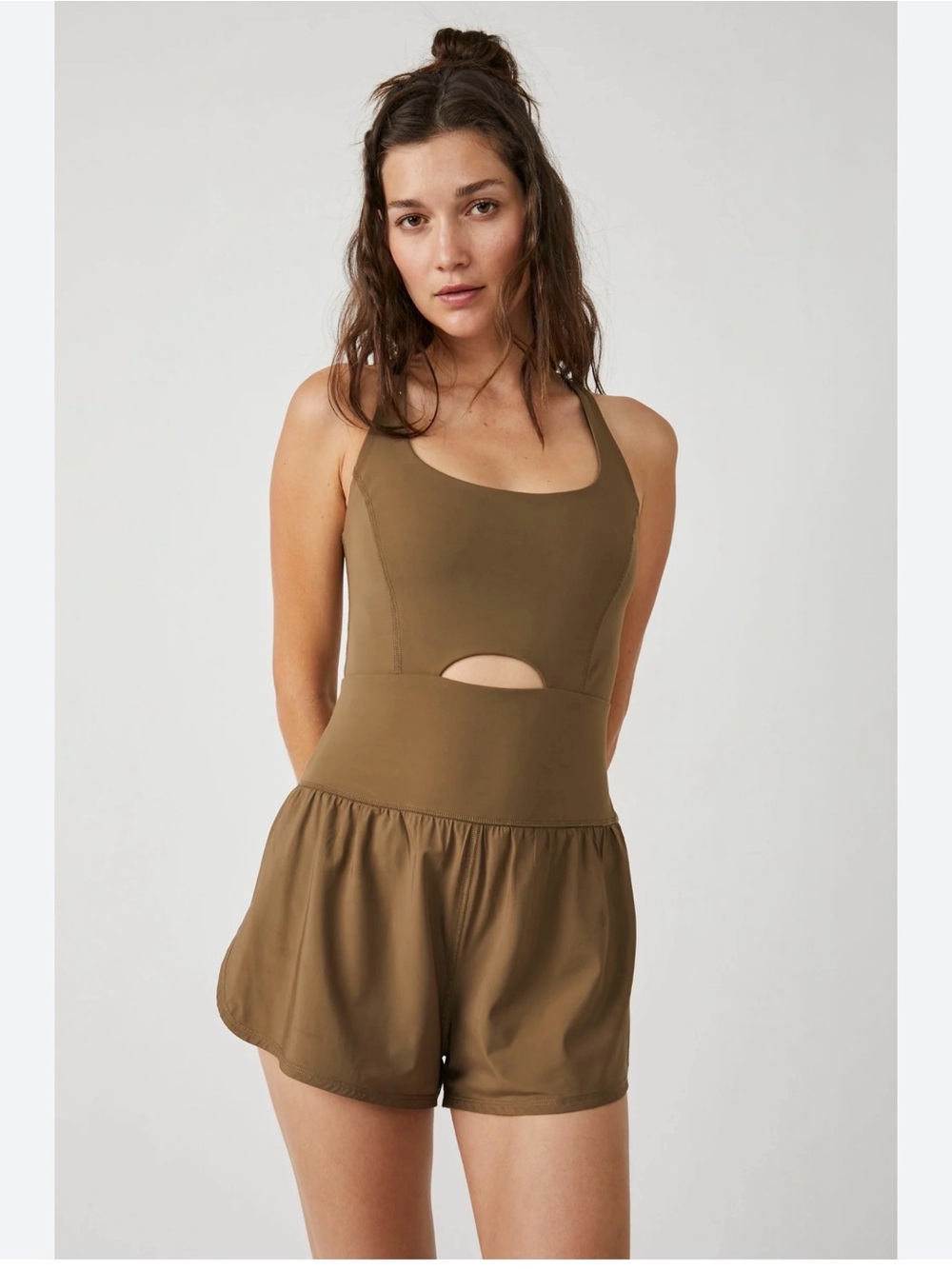 Free People Movement Righteous Runsie Romper - Tea Leaves, Small